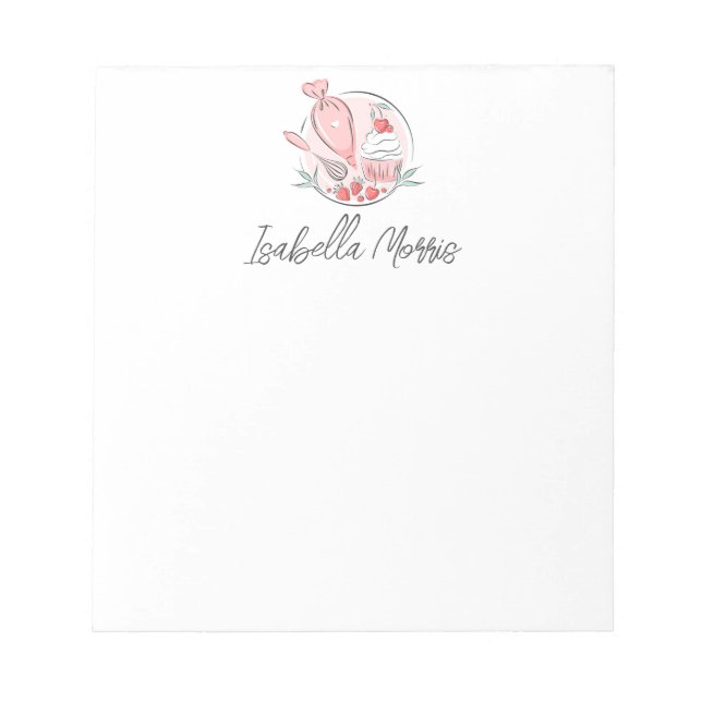 Pretty Baking Pastry Personalised  Notepad (Front)