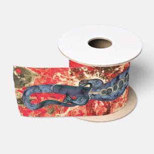 Pretty BALI LIZARD Design blue + your ideas Satin Ribbon