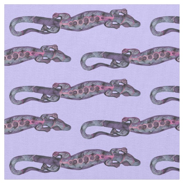 Pretty BALI LIZARD Design lilac + your ideas Fabric (Close Up)