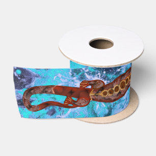 Pretty BALI LIZARD Design red + your ideas Satin Ribbon