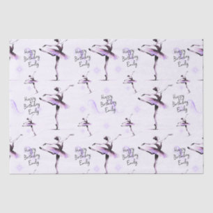 Pretty Ballerina Any Name Purple Birthday Tissue Paper