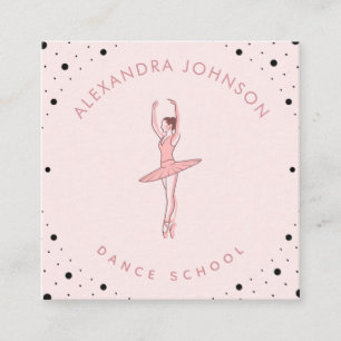 Pretty Ballerina Dance School Studio Social Media Square Business Card