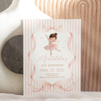 Pretty Ballerina Pink Bow Ribbon Ballet Birthday