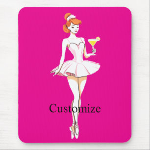 Pretty Ballerina Posing with Martini Thunder_Cove Mouse Mat