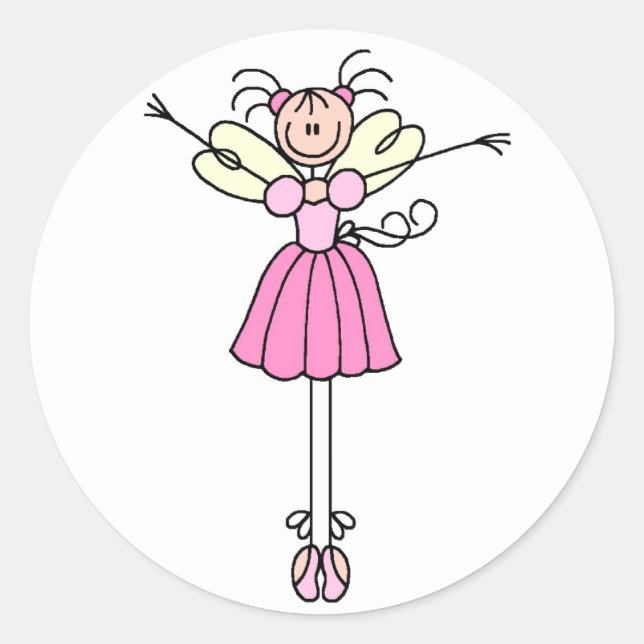 Pretty Ballerina Stick Figure Sticker (Front)