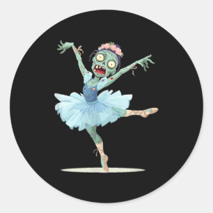 Pretty Ballerina Zombie Costume Classic Round Sticker