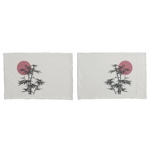 Pretty Bamboo/Moon Pillowcase Set (Front-Set)