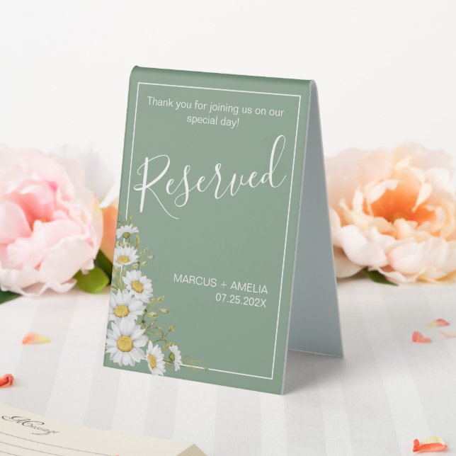 Pretty Basil Green & White Daisies Reserved  (In SItu (Wedding))