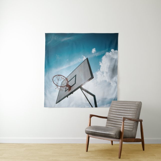 Pretty Basketball Design Tapestry (In Situ)