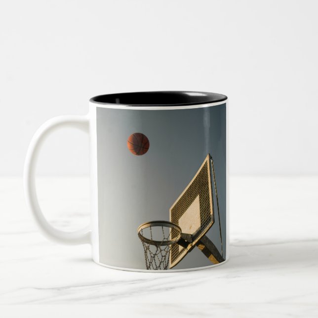 Pretty Basketball Gift Two-Tone Coffee Mug (Left)
