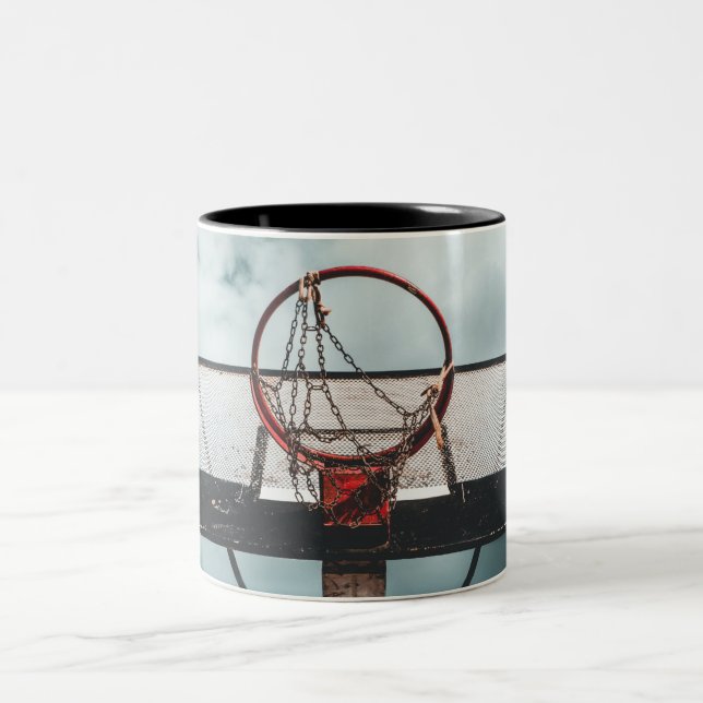 Pretty Basketball Gift Two-Tone Coffee Mug (Center)