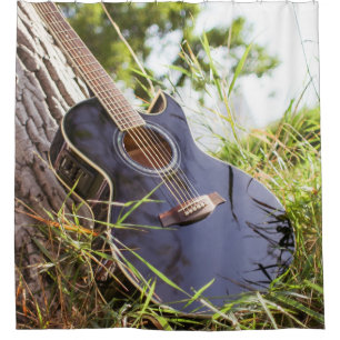 Pretty Bass Guitar Shower Curtain
