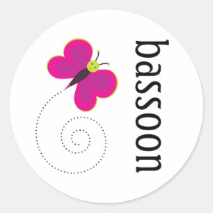 Pretty Bassoon Classic Round Sticker