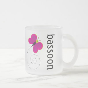 Pretty Bassoon Frosted Glass Coffee Mug