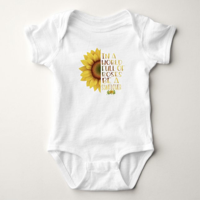 Pretty Be a Sunflower Baby Bodysuit (Front)