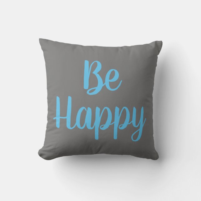 pretty BE HAPPY typography | Cushion (Front)