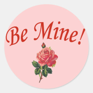 Pretty Be Mine Valentines or Love Letter Stickers