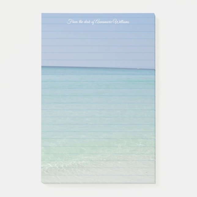 Pretty Beach Custom Lined Post-it Notes (Front)