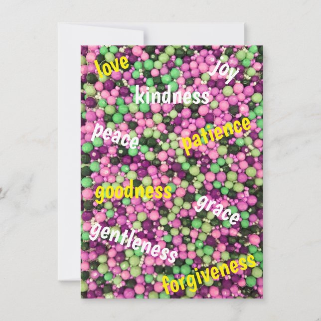 Pretty Beads & Virtue Flat Greeting Card (Front)