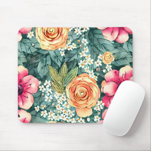 Pretty beautiful watercolor botanical artwork mouse mat