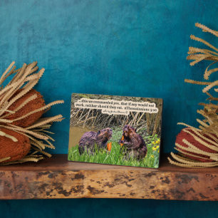 Pretty Beaver Scripture Plaque 2Thessalonians 3:10