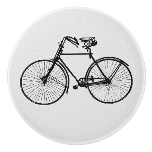 Pretty bike bicycle knob drawer pull black white