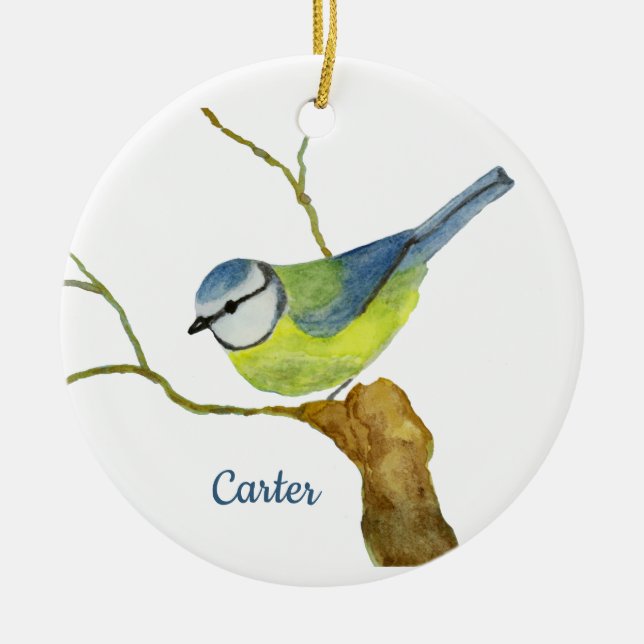 Pretty Bird Ceramic Tree Decoration (Front)