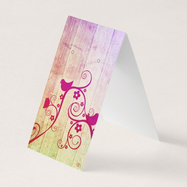 Pretty Bird Vintage Tented Earring Display Cards (Front)