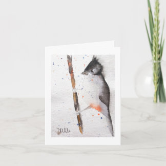 Pretty Bird Watercolor Christmas Card