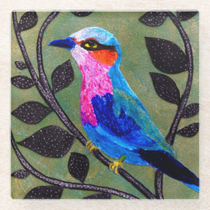 ’Pretty Birdie’ Glass Coaster