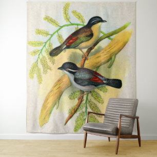 pretty birds print tapestry