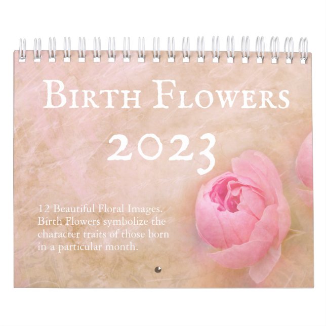Pretty Birth Flowers 12 month Calendar (Cover)
