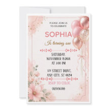 Pretty Birthday Invitation Instant Download
