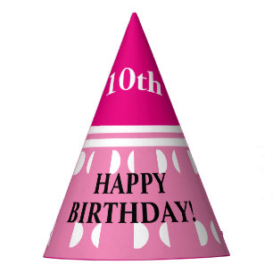 Pretty Birthday Pink White Polka Dots Party Hat