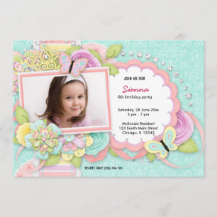 Pretty birthday theme invitation