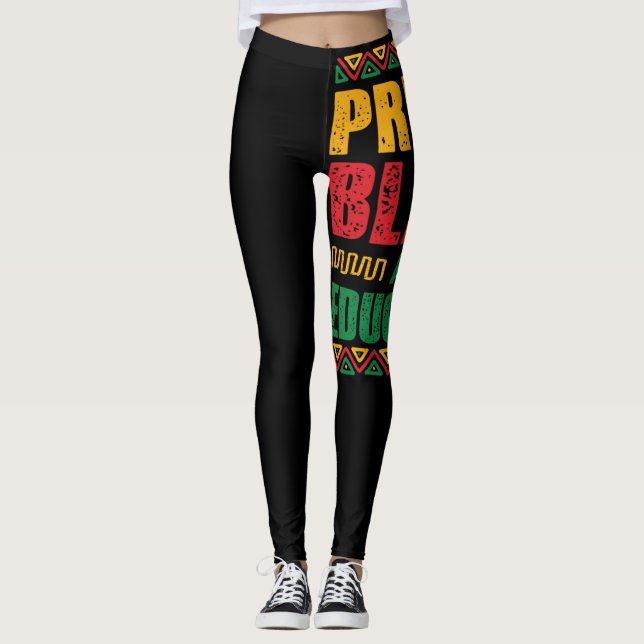 Pretty Black And Educated Black History Month Leggings (Front)