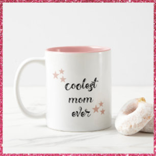 Pretty Black and Pink Coolest Mum Ever Two-Tone Coffee Mug