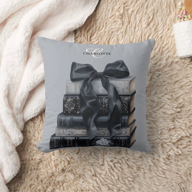 Pretty Black Bow Bookish Cushion (Blanket)
