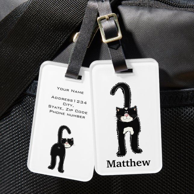 Pretty Black Cat Personalised Luggage Tag (Creator Uploaded)
