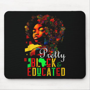 Pretty Black Educated Black History Month Afro Afr Mouse Mat