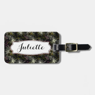 Pretty black named luggage tag