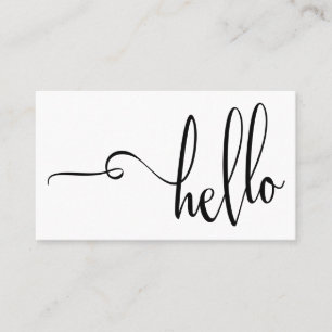 Pretty Black on White Hello Typography Business Card