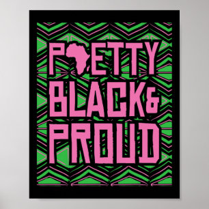 Pretty Black Proud Africa Map Black Pride Melanin Poster