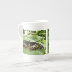 Pretty Black Red and Gold Butterfly Mug