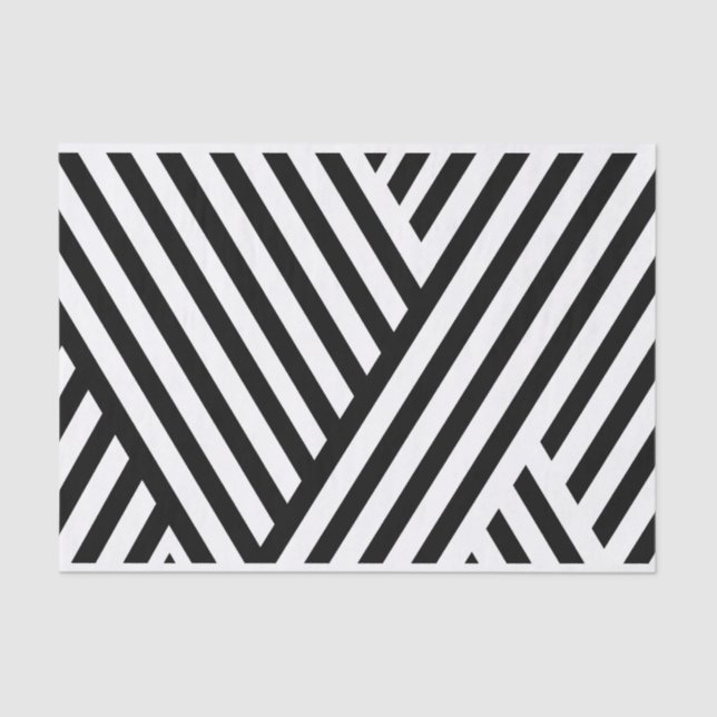 Pretty Black White Stripes 10lb Tissue Paper (Front)