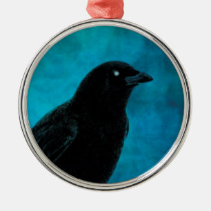 Pretty Blackbird Metal Tree Decoration