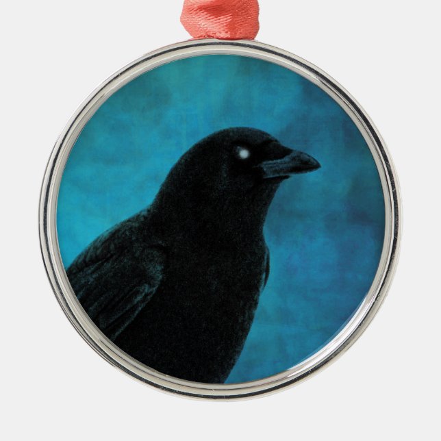 Pretty Blackbird Metal Tree Decoration (Front)