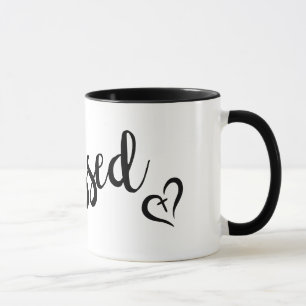 pretty BLESSED script lettering   Mug