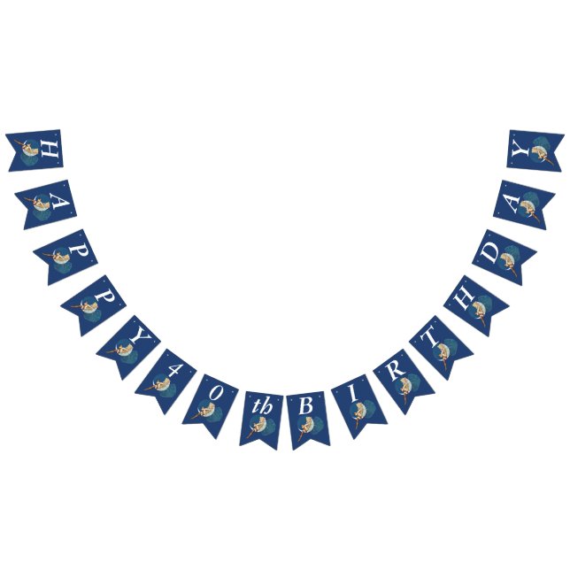 Pretty Blonde Birthday Fairy on Moon Silk Stocking Bunting (All)