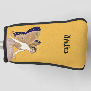 Pretty Blonde Fairy Monarch Butterfly Wings Yellow Golf Head Cover
